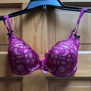 Betsey Johnson Pink Lace Underwire Bra